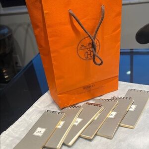 Hermès Orange Gift Bag with Notebooks